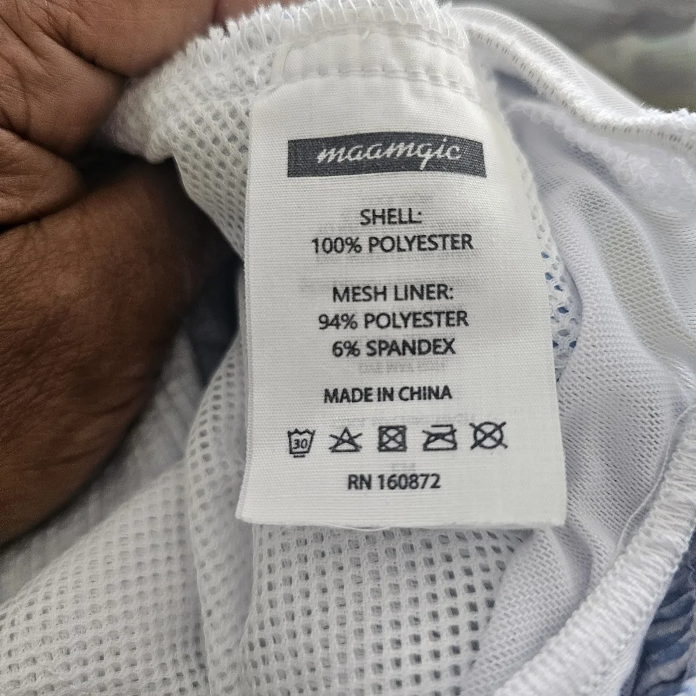 Maamgic Swim Trunks Striped Drawstring Shorts For Men Waist31 - Picture 3 of 9